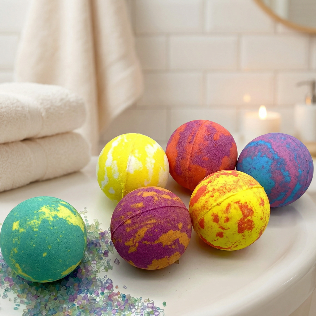 Magical Fizzy Bath Bombs for Kids - Giant Bubble Balls with Surprise Toys & Soothing Scents